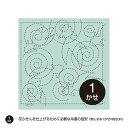 刺し子 オリムパス刺し子花ふきん 布パック花ふきん39(浅葱) 納涼きんぎょ
