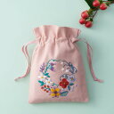 刺繡キット フラワーガーデン ブルーミングフラワー 巾着 No.202 戸塚刺しゅう