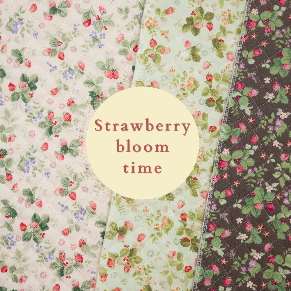 キルト いちご柄 『 Strawberry bloom time