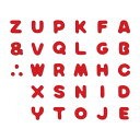 アルファベット ワッペン 赤 「わくわくWORD 赤」 アイロン接着