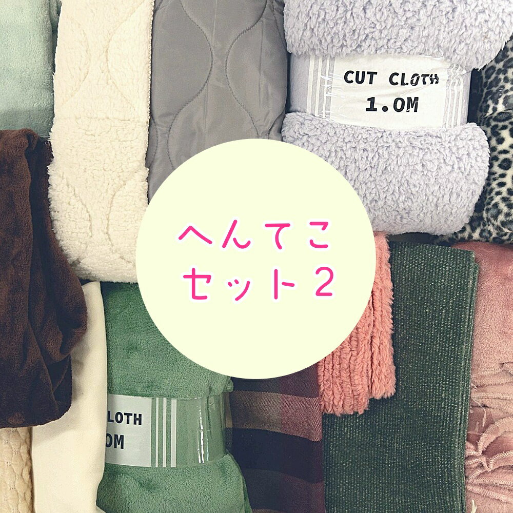 はぎれ　生地セット『へんてこセット2』数量限定　カットクロス　はぎれセット　在庫処分　色々なはぎれや生地を詰め込んだセット　フリース　ボア　ファー　ニット　たっぷり入ってますのサムネイル