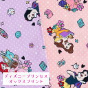 ディズニープリンセス 生地 レトロピンドット オックス【30cm以上10cm単位】約110cm幅 綿100% ディズニー シンデレラ アリエル ラプンツェル 白...