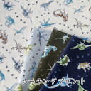 恐竜柄 生地 シーチング 『ウォーター ブラー ダイナソー』【30cm以上10cm単位】2mまでメール便可 布 綿100% シーチング 約108cm幅 コットン...