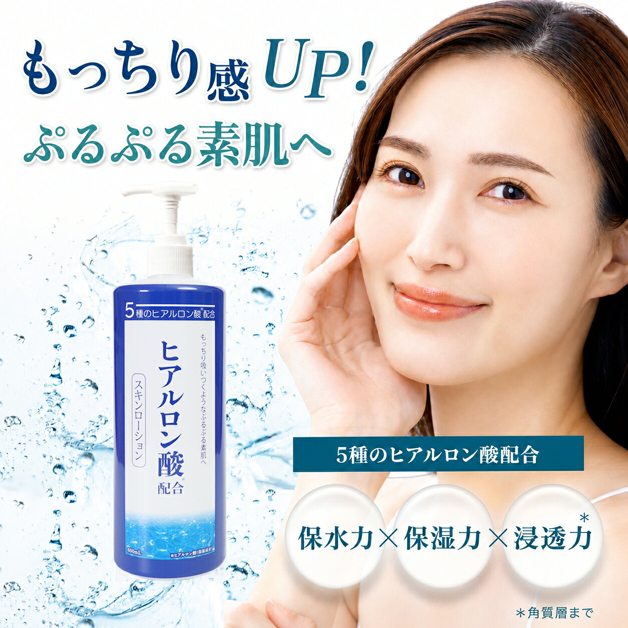 5種のヒアルロン酸配合スキンローション 600ml 化粧水 大容量 ヒアルロン酸化粧水 高保湿 無添加 無香料 敏感肌 乾燥肌 全身用 ボディローション 家族で使える メンズ レディース 業務用 お徳用 インナードライ 保湿 スキンケア RENEWAL - Image 2