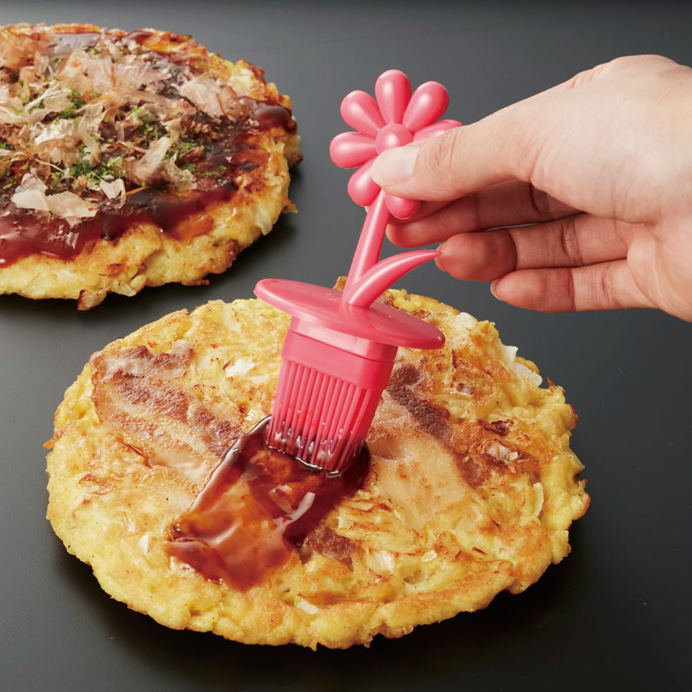 シリコン油引き　フラワー 油ひき 料理ハケ 調理器具油引き シリコン製 キッチンツール 料理ハケ 調理器具 刷毛 キッチン用品 タコ焼き たこ焼き お好み焼き ホットプレート フライパン ソース 卵黄 可愛い キッチングッズ maru-mall-10001509 まるモール 楽天市場店 サンプル画像2