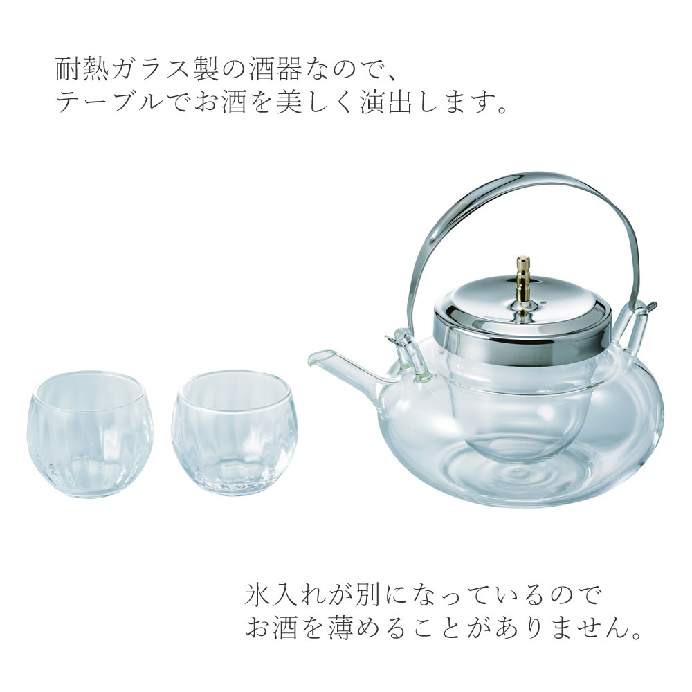 【100円クーポン有】丸地炉利 グラスセット IDXG-8004-MSV 耐熱ガラス製 日本酒 冷...
