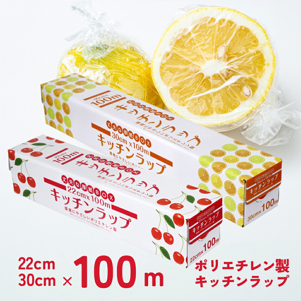 【100円クーポン有】キッチンラップ 100m　 野菜 果物 食品 保存用ラップ 乾燥防止 お弁当 ランチ おにぎり おむすび ポリエチレン製 ラップ 食品 ごはん 保存 鮮度 保持