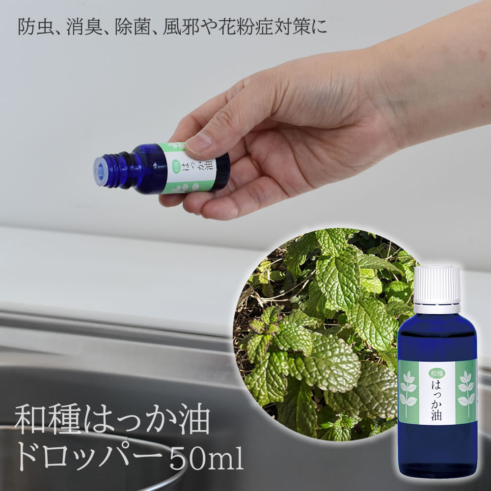 和種はっか油ドロッパー50ml ミント 清涼感 リフレッシュ リラックス ニオイ 臭い 花粉症 マスク 鼻づまり 玄関 台所 流し 癒し 香り 快適 爽快 アロマテラピー 網戸 キッチン ゴミ箱 消臭 フレーバーライフ社 フレーバーライフ フレーバー