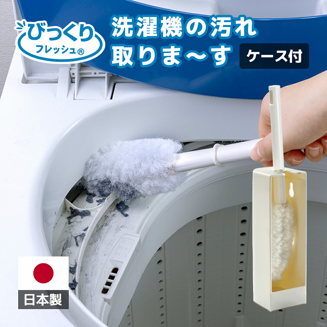 びっくり洗濯機の汚れ取りま〜す ケース付 サンコー ドラム式 洗濯槽 ほこり ホコリ 糸くず 大掃除 掃除用品 びっくりフレッシュ コンパクト収納 お掃除ブラシ ハンディモップ 便利アイテム 掃除道具 洗剤不要 埃 おそうじのサムネイル