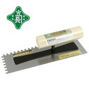 緑長 本焼 クシメ鏝 6mm目 厚さ0.5mm 240mm【左官、れんがこて、左官道具・ブロックコテ】【藤原産業 SK11】