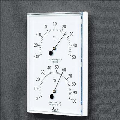 シンワ温湿度計　W-1　角型　ホワイト70510
