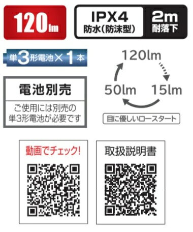 タジマツール建設向LEDヘッドライトM121Dワイド照射　LE-M121D【LEDライト・アウトドア】 maru9-10017470 丸久金物 サンプル画像2