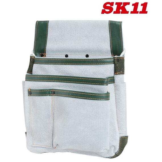 藤原産業 SK11腰袋3段 皮製マチ付 釘袋SMK-350【釘袋 腰袋】