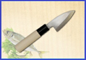 みきかじや村・小包丁V金10号鋼小出刃包丁（片刃）右用　75ミリ（No.TS113)