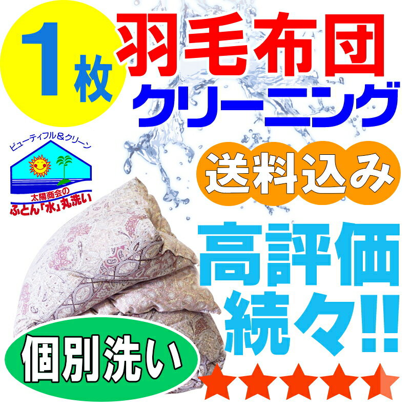 【布団クリーニング】布団クリーニング 羽毛布団 布団 クリーニング 羽毛 ふとん 丸洗い 個別洗い 1枚 宅配 宅配クリ…