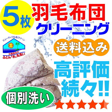 【布団クリーニング】布団クリーニング 羽毛布団 布団 クリーニング 羽毛 ふとん 丸洗い 個別洗い 5枚 宅配 宅配クリーニング