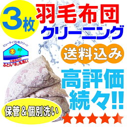 布団クリーニング 保管 羽毛布団 布団 クリーニング ふとん 丸洗い 個別洗い 3枚 宅配 宅配クリーニング