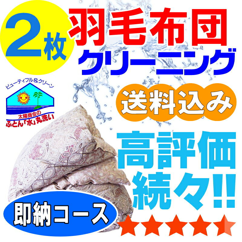 羽毛布団 クリーニング 布団クリーニング ダウン 布団 クリーニング 羽毛 ふとん 丸洗い 2枚 保管オプ..