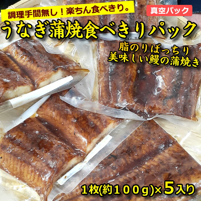 うなぎ蒲焼食べきりパック（100gパック×5入　合計500g　約2尾分）うなぎ うなぎ蒲焼 中国産 食べきりサイズ うなぎのかば焼き ウナギの蒲焼 鰻蒲焼 鰻の蒲焼うなぎの蒲焼き ウナギ ひつまぶし 丼