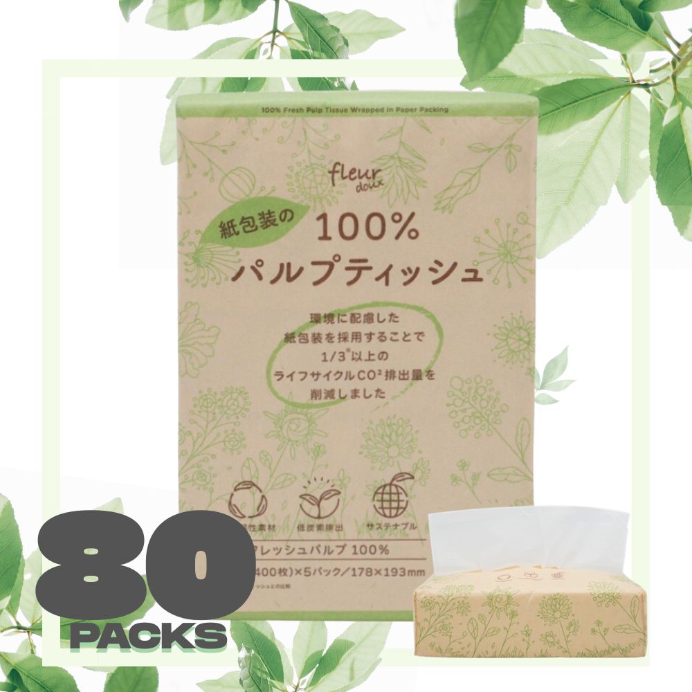 新商品！環境に優しい紙包装パッケージティッシュ 200組400枚　5個入り　16パック入り ティッシュ 防水加工　環境にやさしい まとめ買い　tissue　 楽天スーパーセール マラソン 防災 備蓄