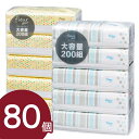 【5個×16Pまとめ買い】【大容量】ソフトパックティッシュ 箱なし ティッシュfleur200Wフルール400枚200組 5個×16パック梱包用段ボールに傷あり...