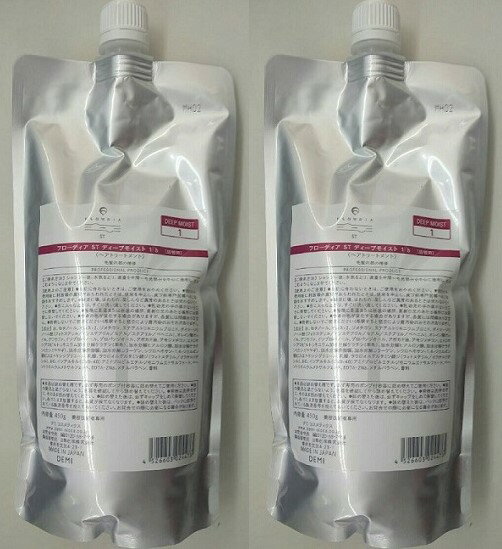 ダメージで乾燥した髪を、しっとりとうるおいのある艶髪へ ★こちらの商品はリニューアル版の『NEW フローディア』になります★ サイエンスの力を、確かな美しさへ 選択的補修のバルネイドシステム。 うねりにアプローチする、ボンデイドシステム。 フローディアで叶える、ヘアケアの常識を超えた新質感。 【フローディア ST ディープモイスト 1 b 450g】 毛髪表面に疑似キューティクルとポリマーシールドが定着することで毛髪表面を完全に補修します。 一番外側をケアするポリマーシールドの種類がラインごとに異なり、質感をコントロールします。 ●おすすめのお客様● 太毛、硬毛　しっとり感、まとまり感を求める方 【ご使用方法】 シャンプー後、水気をとり、適量を中間〜毛先部分を中心に塗し、もみこむようになじませてください。 【内容量】 450g 【成分】 水、セタノール、オレス-2、ジメチコン、ステアルトリモニウムブロミド、ダイマージリノール酸(フィトステリル/イソステアリル/セチル/ステアリル/ベヘニル) 、オレイン酸オレイル、グリセリン、イソプロパノール、プロパンジオール、アボカド油、アモジメチコン、ヒドロキシプロピルトリモニウム加水分解ケラチン(羊毛)、加水分解ヒアルロン酸、加水分解ケラチン(カシミヤヤギ)、加水分解卵殻膜、加水分解コラーゲン、シクロヘキサン-1，4-ジカルボン酸ビスエトキシジグリコール、乳酸、ラウロイルグルタミン酸ジ(フィトステリル/オクチルドデシル)、BG、インアルキル(C10-40)アミドプロピルエチルジモニウムエトサルフェート、ベへントリモニウムメトサルフェート、EDTA-2Na、メチルパラベン、香料 【ご使用上及びお取扱い上の注意】 ☆お肌に異常が生じていないかよく注意してご使用ください。 ☆傷、湿しん等肌に異常のある時は使用しないでください。 ☆使用中、赤み、かゆみ、刺激、色抜け(白斑等)や黒ずみ等の異常があらわれた場合、使用を中止し、皮膚科専門医等へご相談をおすすめします。そのまま使用を続けると症状が悪化することがあります。 ☆目に入ったときは、直ちに洗い流してください。 【メーカー】デミ コスメティクス 【広告文責】株式会社 丸美 【商品区分】化粧品 【生産国】日本