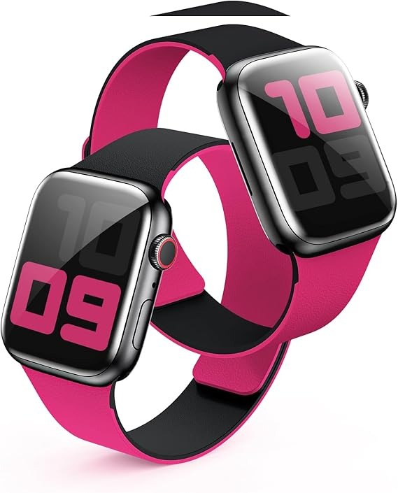 【クーポンで16,980円!!】 アップルウォッチ バンド Apple watch レザーバンド 両面ツートンデザイン マグネット式 スマートウォッチ くすみカラー シリコン 軽量 防水 通気性 おしゃれ 柔らかい レディース メンズ 2色デザイン 交換ベルト 42mm 44mm 45mm 46mm 49mm 対応 3
