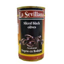 パンとお菓子材料のマルコで買える「ラ・セビリアーナ　ブラックオリーブスライス　350g」の画像です。価格は425円になります。