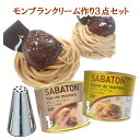 モンブランクリーム作りセット(サバトンマロンクリーム250g、マロンペースト240g、モンブラン口金 中)