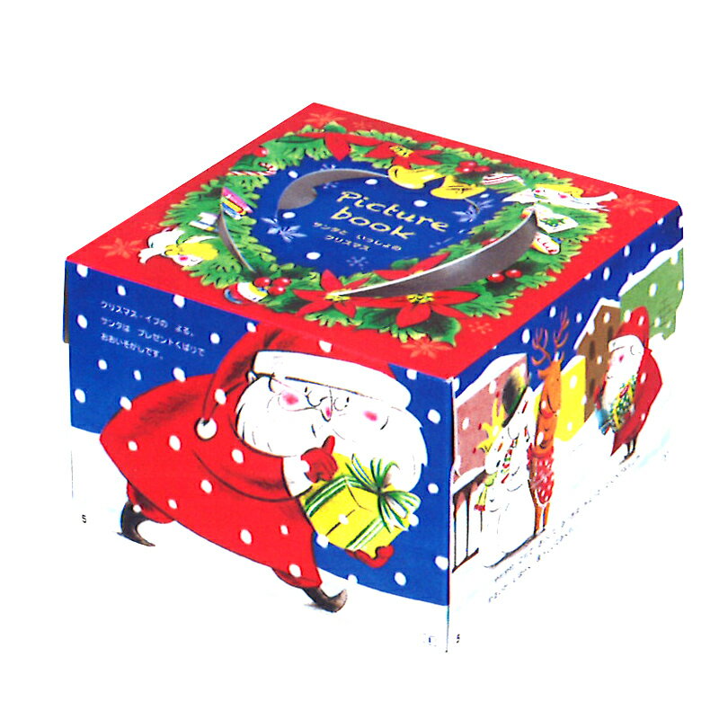 キャリーデコ6寸　サンタブック【クリスマス用ケーキ箱】