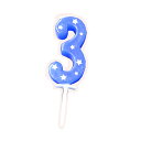 ナンバーキャンドル スター3番 ブルー【誕生日 バースデー クリスマス お祝い ケーキ ろうそく ロウソク 蝋燭 数字 青 星】