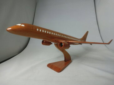 手作り木製模型 飛行機 エンブラエル EMB190 大 PLA-039 *模型*