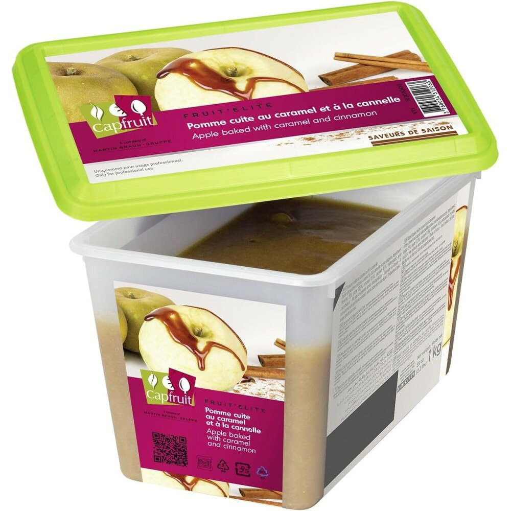 Capfruit ポムカラメル＆シナモンピューレ 加糖 1kg×2個 【冷凍】