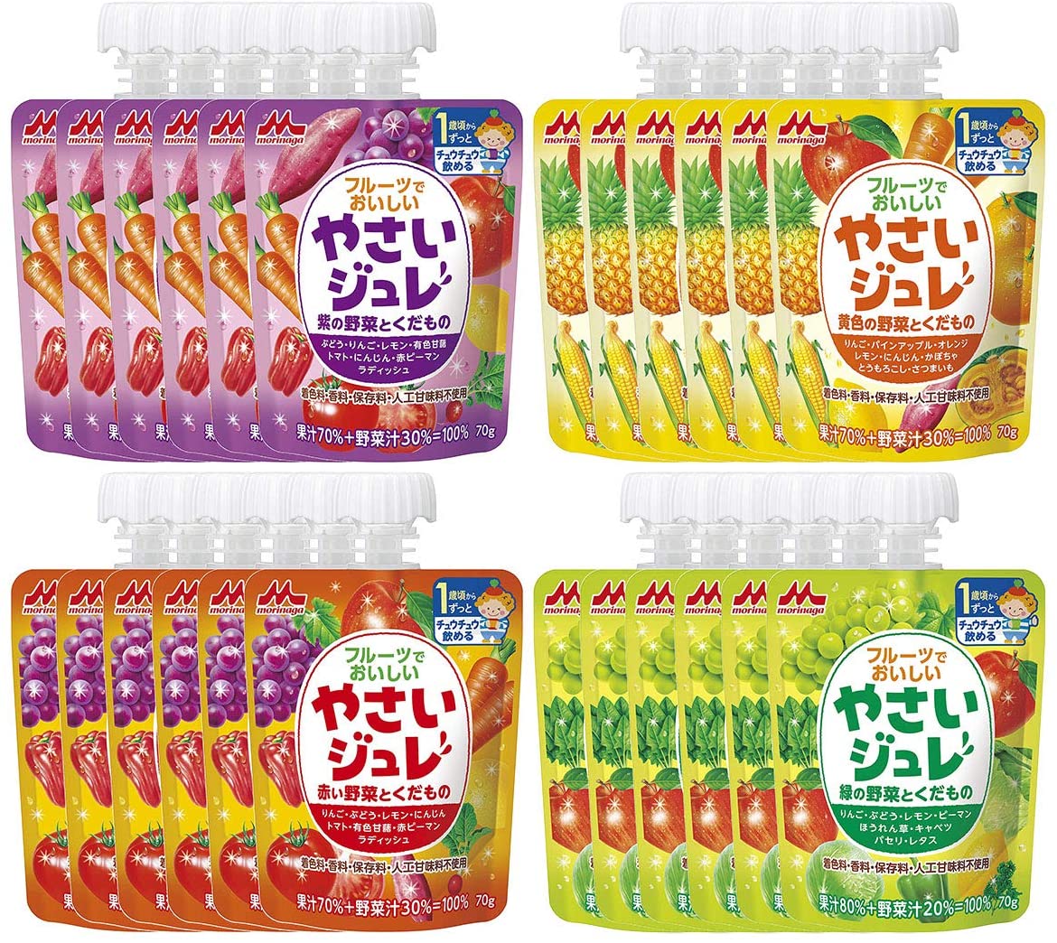 【送料無料】森永 フルーツでおいしい やさいジュレ 【1歳頃から】70g×24袋 (4種×各6袋)