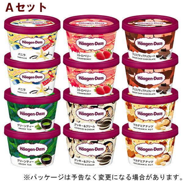 【送料無料】ハーゲンダッツ　アイスクリーム　 A バラエティ6種セット　12個 北海道、沖縄県、九州、離島は別途配送料金がかかります