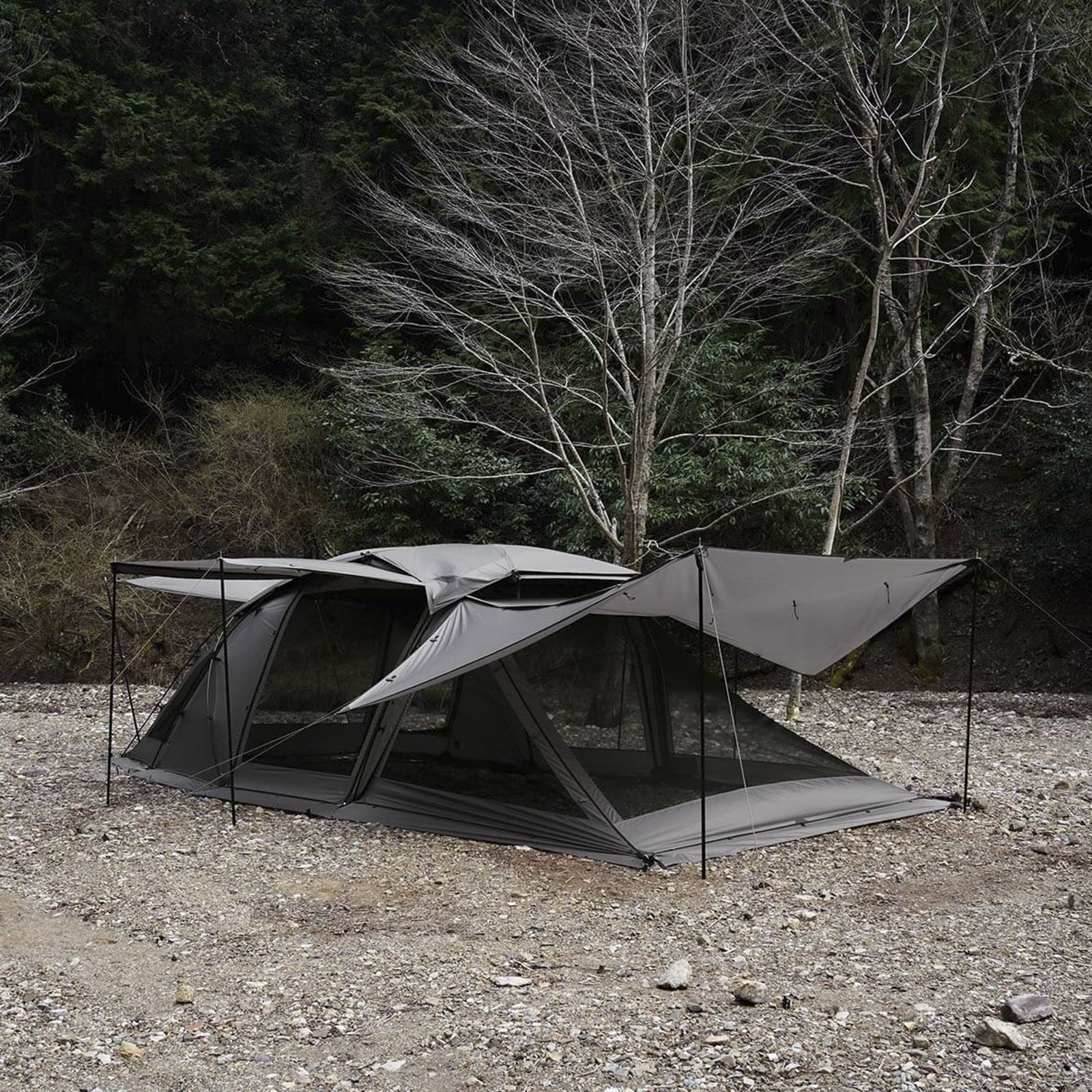 DUELT(デュエルト) RATELWORKS ラーテルワークス キャンプ ファミリーキャンプ デュオキャンプ ペットキャンプ ペット連れキャンプ ペット 犬 脱走防止 テント 跳ね上げ タープ ツール―ムテント 2ル―ムテント 2人 3人 内スカート (RWS0326)