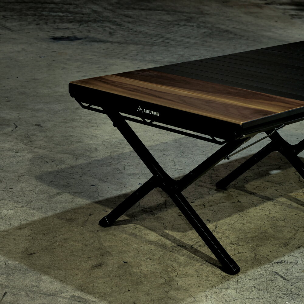 ウッドパネルテーブル120 WOOD PANEL TABLE120 RATELWORKS ラーテルワークス ウッドテーブル キャンプ アウトドア バーベキュー BBQ 天然木 タフ アルミテーブル コンパクト 収納 (RWS0143) 3