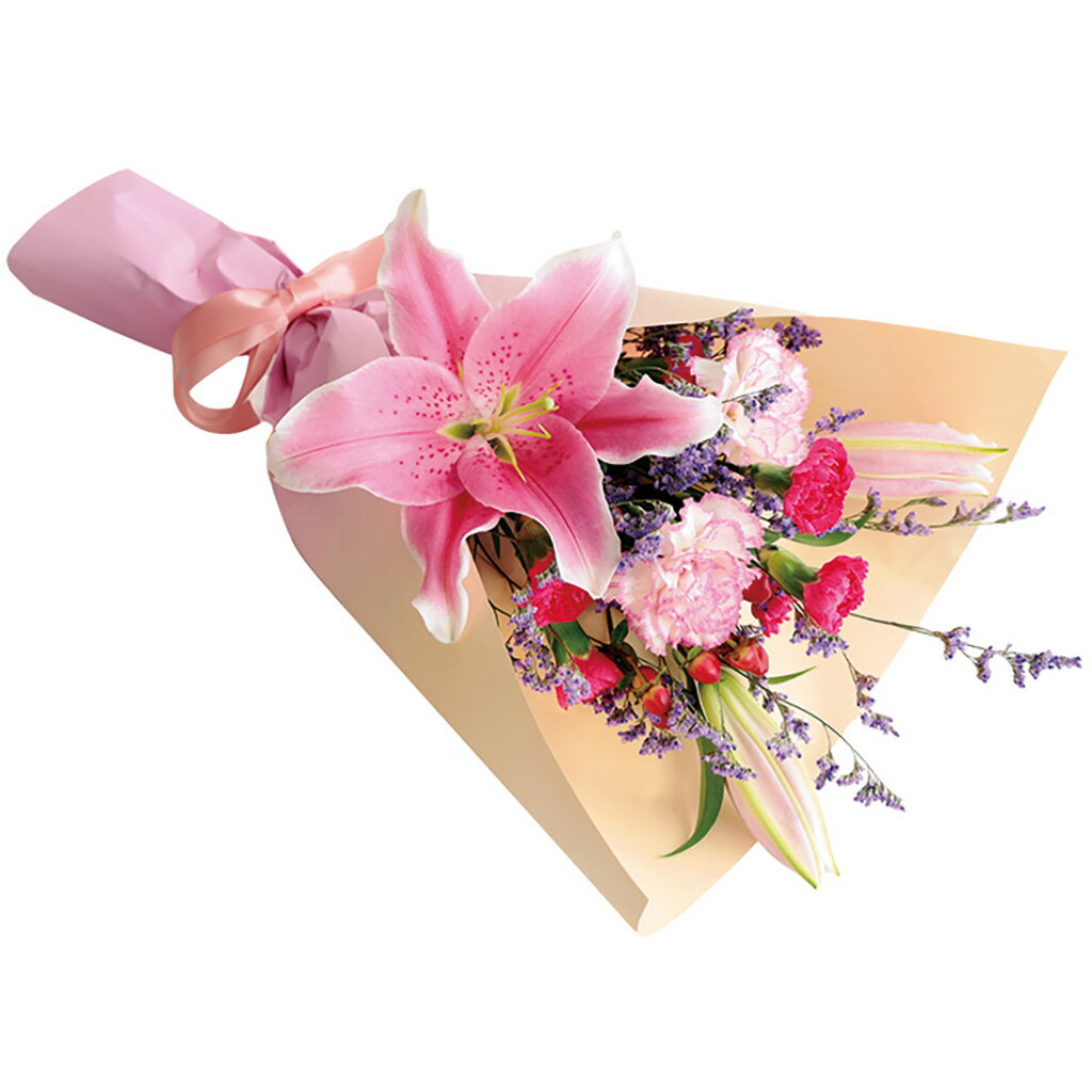 母の日オリエンタルユリの花束