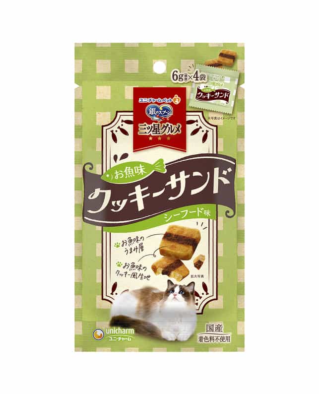 24gユニ・チャーム株式会社　・お魚味のうまみ層をお魚味のクッキー風生地でサンドしたドライおやつ・小分けタイプ・国産・着色料不使用猫 フード おやつ 国産 スナックユニ・チャーム株式会社　・お魚味のうまみ層をお魚味のクッキー風生地でサンドしたドライおやつ・小分けタイプ・国産・着色料不使用