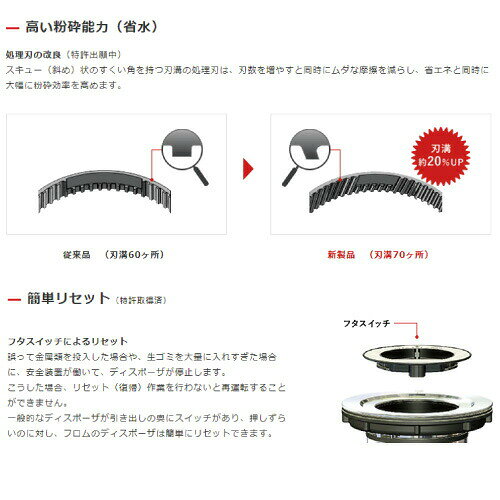 フロム　家庭用ディスポーザ　YS-7000LB　排水径φ180　超偏平　規格適合評価品/製...