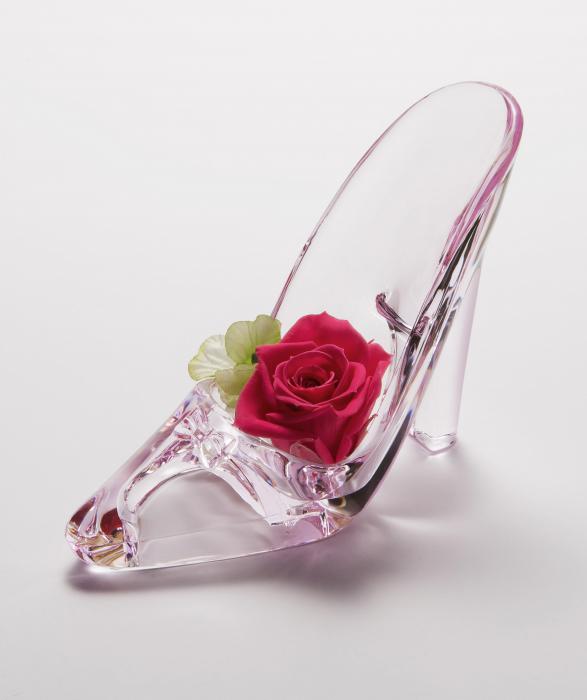 ガラスの靴 A ピンク/フランボワーズ プリザ−ブドフラワー【専用クリアケース付 花 ギフト フラワー バラ ピンク　赤 ギフト 花】