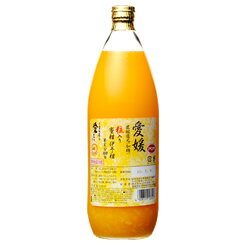 POM 愛媛粒入り蜜柑伊予柑（1Lビン／6本）【2箱まで同梱可能】【みかん】【いよかん】【1000ml】【ポンジュース】【ギフト】