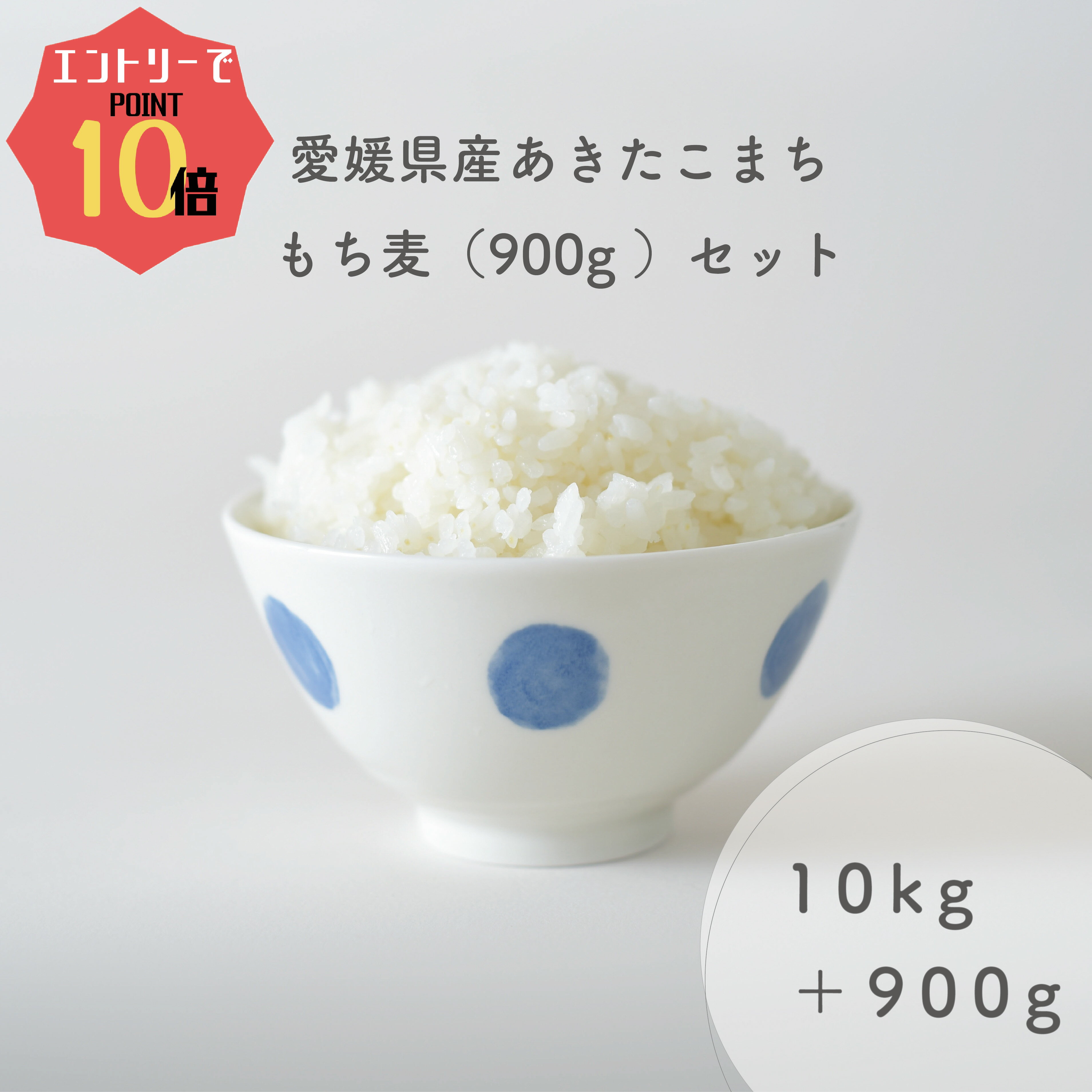 あきたこまち ★☆エントリーで10倍ポイント★☆ 愛媛県産 あきたこまち 10kg 令和5年産使用 もち麦 900g 白米 精米 備蓄米 お米 米 秋田こまち 秋田小町 アキタコマチ きらりもち麦 キラリモチムギ お米のまるひ 国産 業務用 ギフト 送料無料