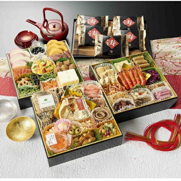 エントリーでP5倍 WEB-86【小樽きたいち】小樽きたいち御膳　華雅　和洋三段重（オリジナルワッフル付） エントリーでポイント5倍（12..