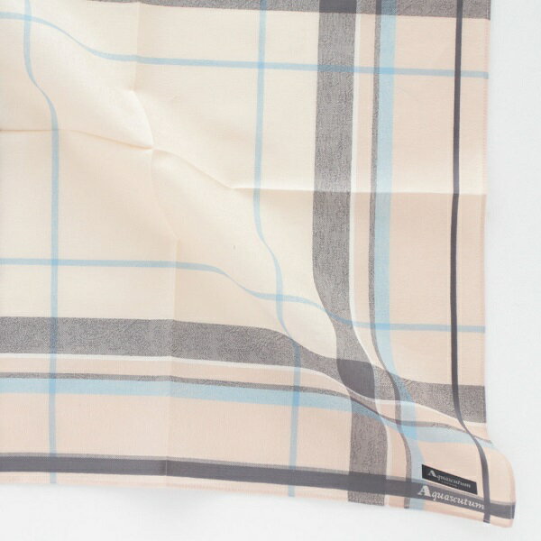 アクアスキュータム ボーダーハンカチーフ ベージュ