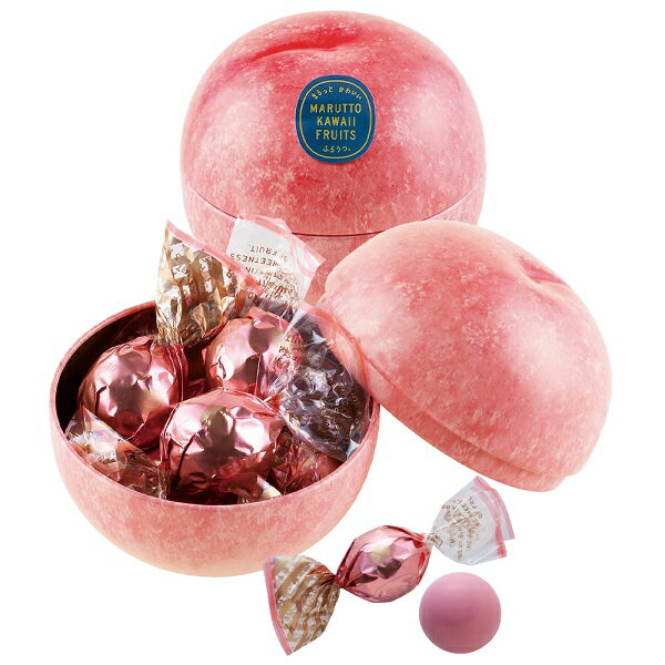 バレンタイン チョコ まるっとかわいいふるうつ。まるっとフルーツ缶（もも）6個のサムネイル