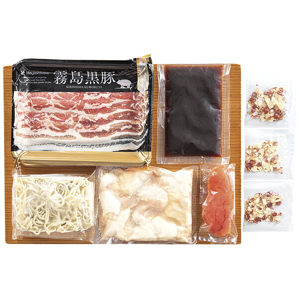 ■説明もつ鍋に明太子、仕上げは黒豚しゃぶしゃぶ。旨みを重ねて味わう、贅沢な鍋セット。醤油ベースの牛もつ鍋に辛子明太子を加えて味変をお楽しみいただけます。もつと明太子の旨みが溶け出したスープで、黒豚うす切肉のしゃぶしゃぶまでご堪能ください。■商品詳細内容量：牛小腸200g、ちゃんぽん麺200g、もつ鍋濃縮スープ160g、霧島黒豚うすぎり肉150g、辛子明太子（切子込）70g、薬味（にんにく・ごま・唐辛子）1.8g×3賞味期限：冷凍で90日温度帯：冷凍便でお届けいたします。特定原材料：小麦　　　　　　　　　　　　　　　　　　商品記号:131‐MBM‐111■お届け時期についてお届け時期：順次発送(5日~10日で発送)備考：カタログ掲載P23沖縄・離島は配送できません■発送について ※商品画像はイメージです。パッケージ・内容・価格等、予告なく変更させていただく場合がございますので予めご了承ください。※ご贈答用包装・指定日配送はご容赦ください。■返品・交換について※商品の特性上、返品・交換はご容赦ください。