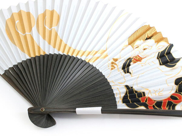 着物 卸直営店 京都マルヒサの扇子 単品 メンズ 白 風神 エコ ギフト プレゼント 春 夏 父の日 紳士 男 男性 京扇子 せんす 106 y2ふこ KZ 送料無料対象外｜アングル2