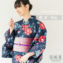 浴衣 レディース 単品 フリーサイズ ネイビー 椿 レッド 花咲音 綿 ゆかた 夏 大人 おしゃれ 可愛い 花火大会 夏祭り 和服 和装