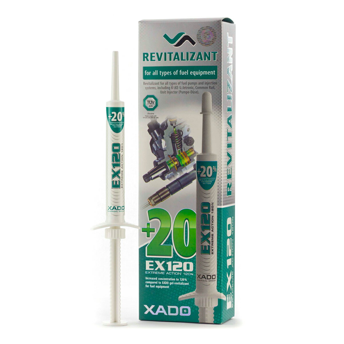 XADOREVITALIZANT EX120 for all types of fuel equipment and fuel injection systems燃料システム用保護添加剤(ガソリン、軽油、他ディーゼル燃料用)